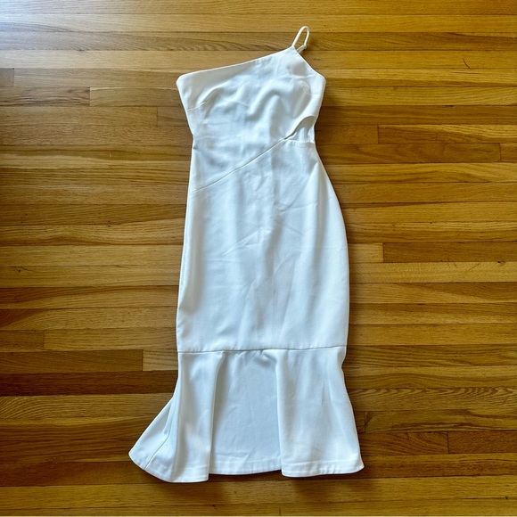 Likely Fina Midi Cocktail Dress - 4 - White Asymmetrical One-Shoulder - Picture 8 of 10